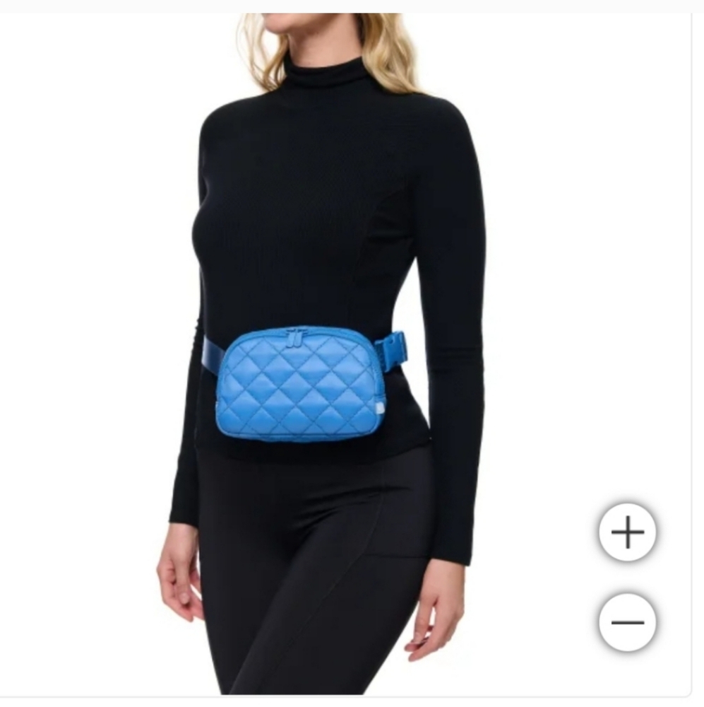 Lolë Unisex Quilted Belt Bag / Sling Bag, nw, Blue